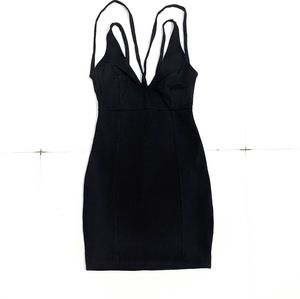 Solemio Los Angeles Black Strutter Bodycon Dress NWT